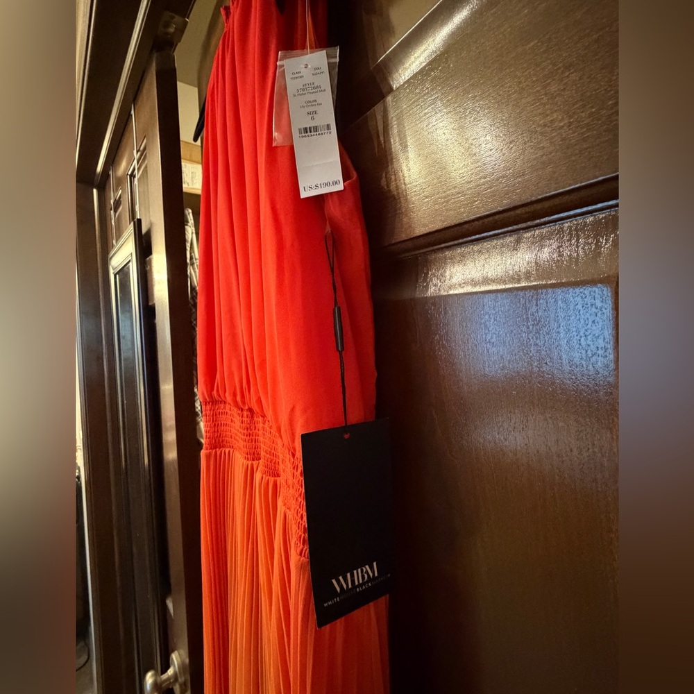 White House Black Market Orange Ombre Midi Dress - Picture 6 of 8